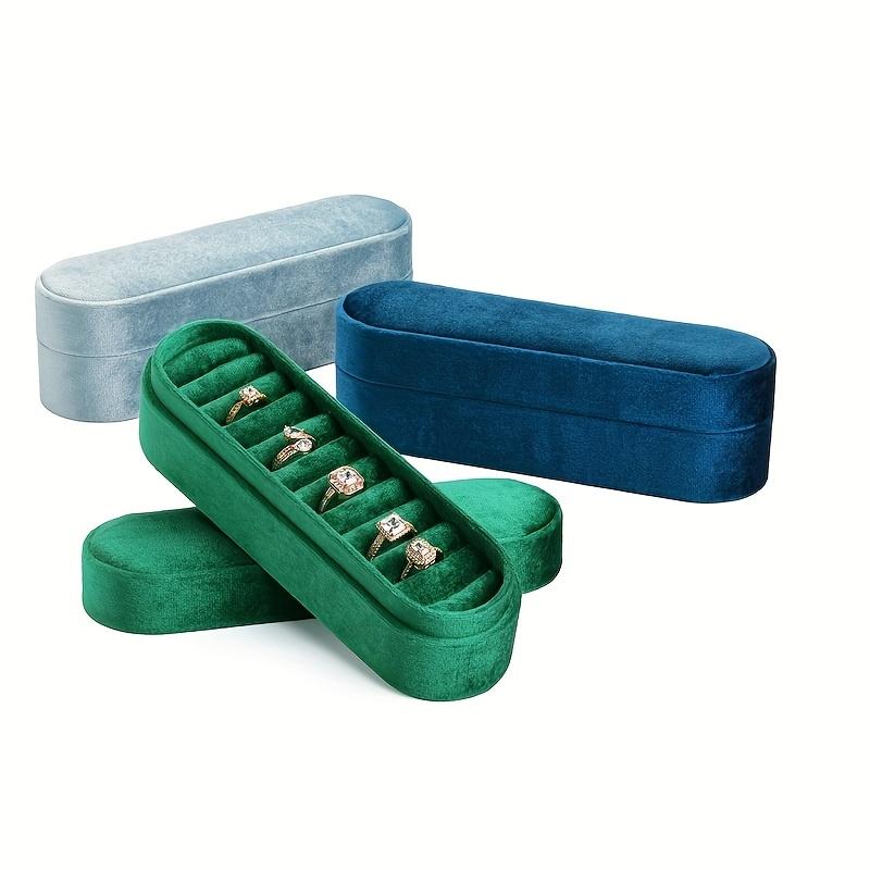 

Velvet Oval Ring Display Case Contemporary Style, Fabric Material, Tabletop Mounting, Perfect for Rings, No Electricity Required, Jewelry Boxes зелений