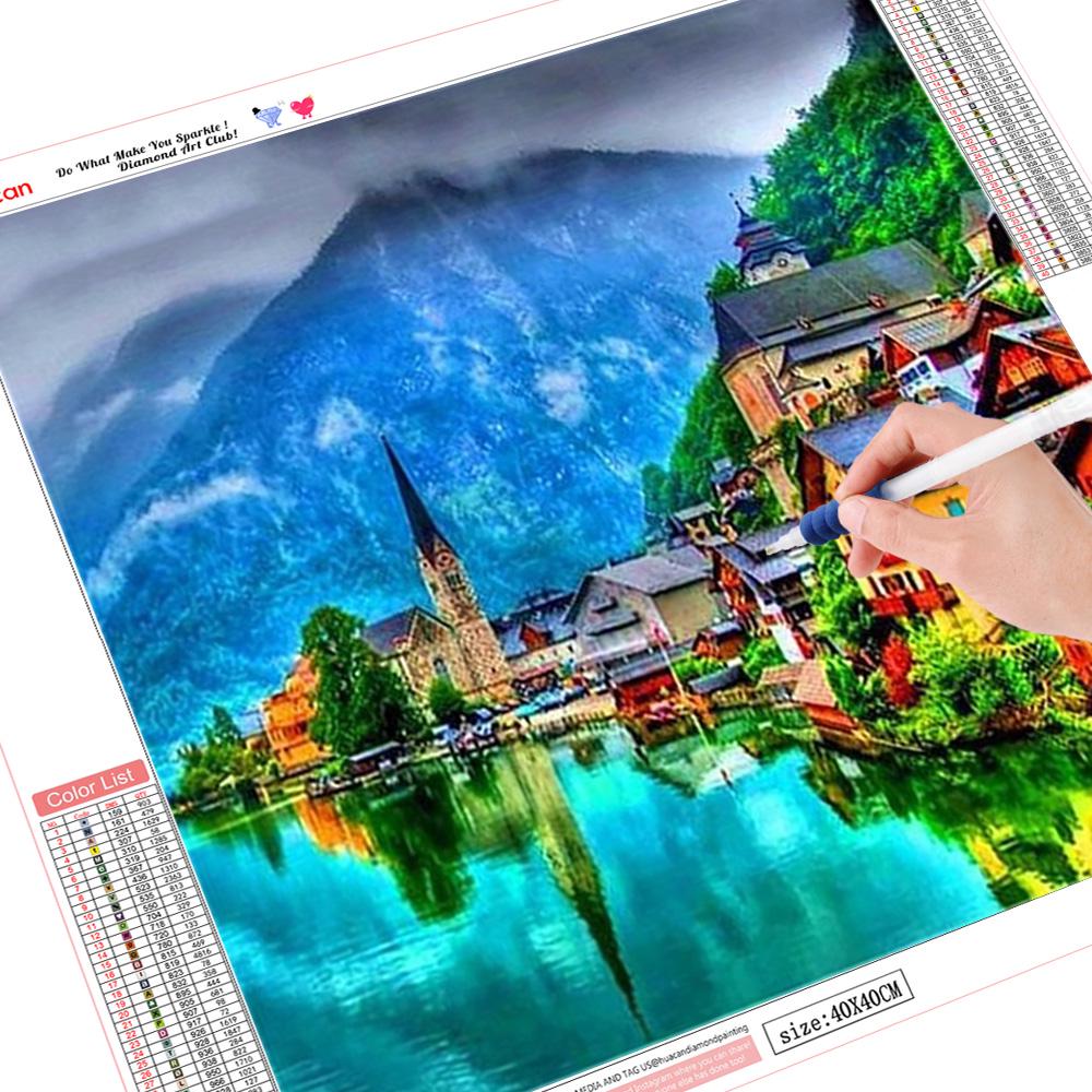 5D Diamond Painting Full Drill Square Scenery Diamond Embroidery Nature Scenic Pictures