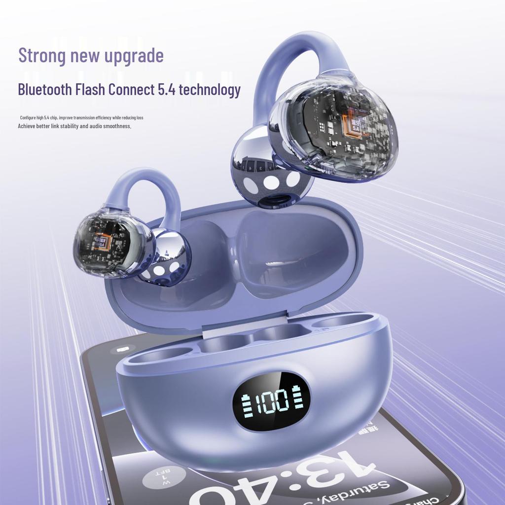 S6pro Wireless Open-Ear Bluetooth Earphones with Digital Display - Compatible with Huawei Cross-Border