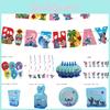 Set de Artículos de Fiesta de Stitch Decoraciones Desechables Para Fiesta de Cumpleaños Infantil
