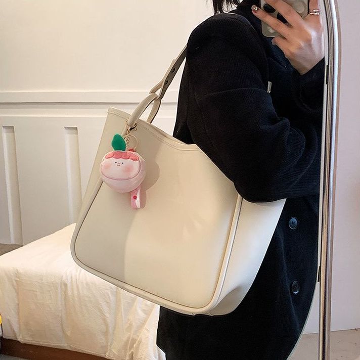 Women's Handbag Student Class Large-capacity Bag Solid Color Tote Bag Handheld Commuter Bag Underarm Bag