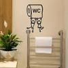 Cartoon WC Metal Wall Art Funny Bathroom Sign Easy Install Toilet Decor