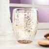 Doppelwandiger Glas-Glitter-Sterne-Becher Original-Tasse