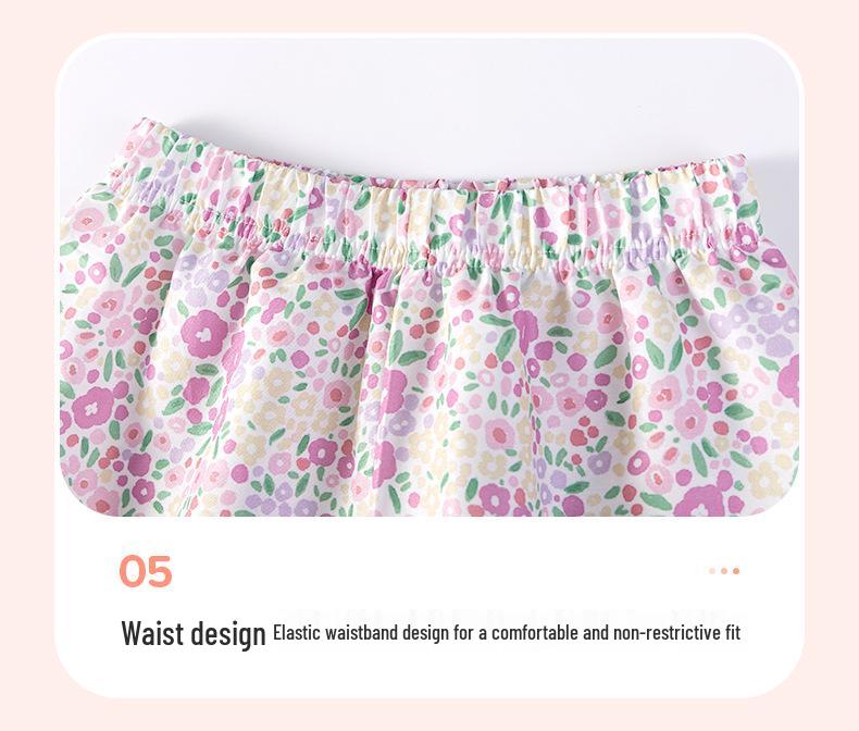 Little Maven Summer Girls' Chic European & American Style Cartoon Clothing Set