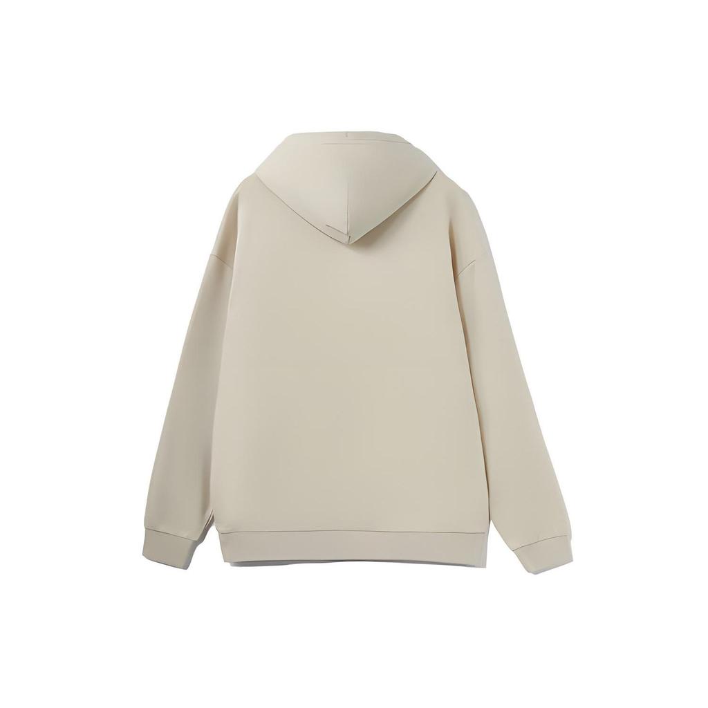 Li Ning Sports Fashion Series Embroidered Logo Fleece Pullover Sweatshirt Unisex Sweatshirt Oyster-Gray AWDRD42-6