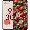 Luxury Phone Case For Google Pixel 10 9 8 9A 8A 7 7A 6 Pro XL 6A 5G Black Soft Back TPU Cover Summer Strawberry Flowers Print