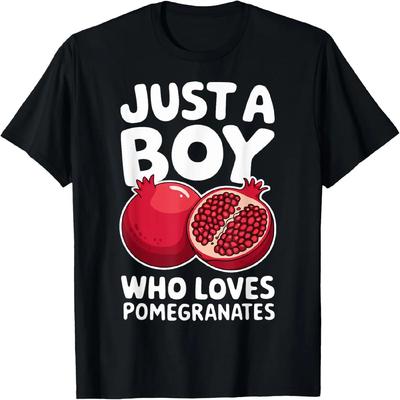 Just a Boy Who Loves Pomegranates Funny Fruit Lover T-Shirt