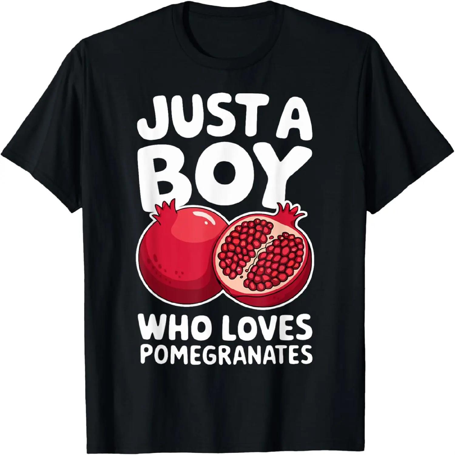 Just a Boy Who Loves Pomegranates Funny Fruit Lover T-Shirt XXXXXL разноцветный