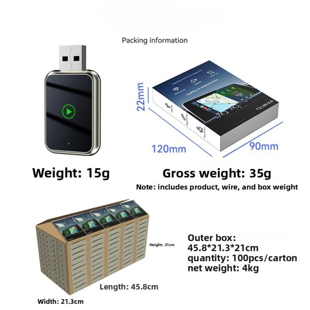 Wireless Carplay Box 2 In1 Android Auto Adapter Portable Car Multimedia Module for Seamless Connectivity