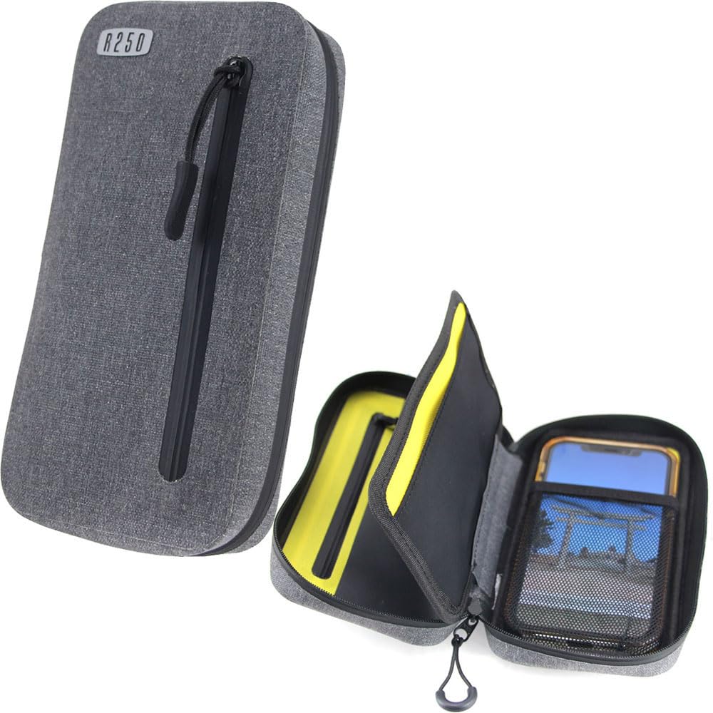 R250 Waterproof Smart Ride Pouch Super DX3 Double Coin Purse Gray Full-Open