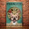 French Bulldog Coffee Club Dogs Metal Sign Funny Fries Tin Poster Home Decor Bar Wall Art Painting Dog Lover Poster xinch