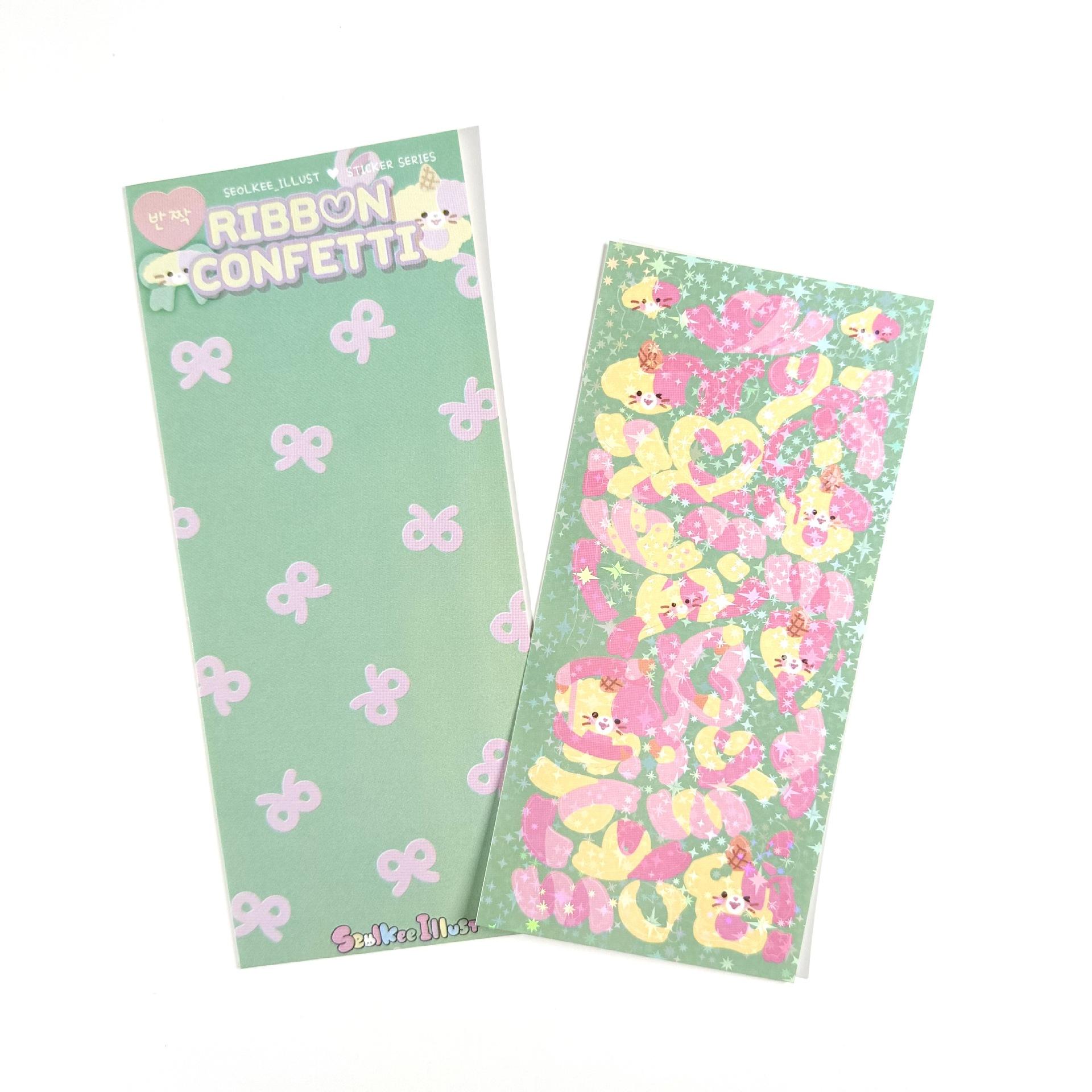 

Корейская популярная милая мультяшная лента с изображением животных, корейская лазерная карта Ins Goo, украшение для счета, наклейка «сделай сам»