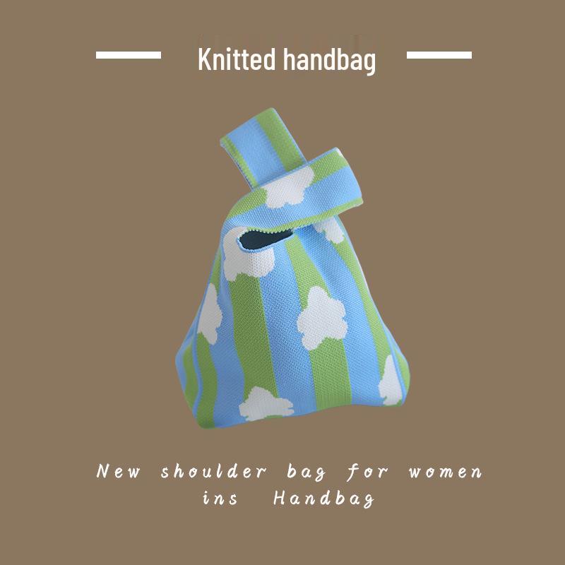 Trendy Women's Knitted Wool Bucket Handbag - Casual Tote & Lunch Box Bag