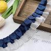 Bordure en Dentelle Plissée Double Couche Premium Ruban de Soie pour Accessoires de Vêtement DIY