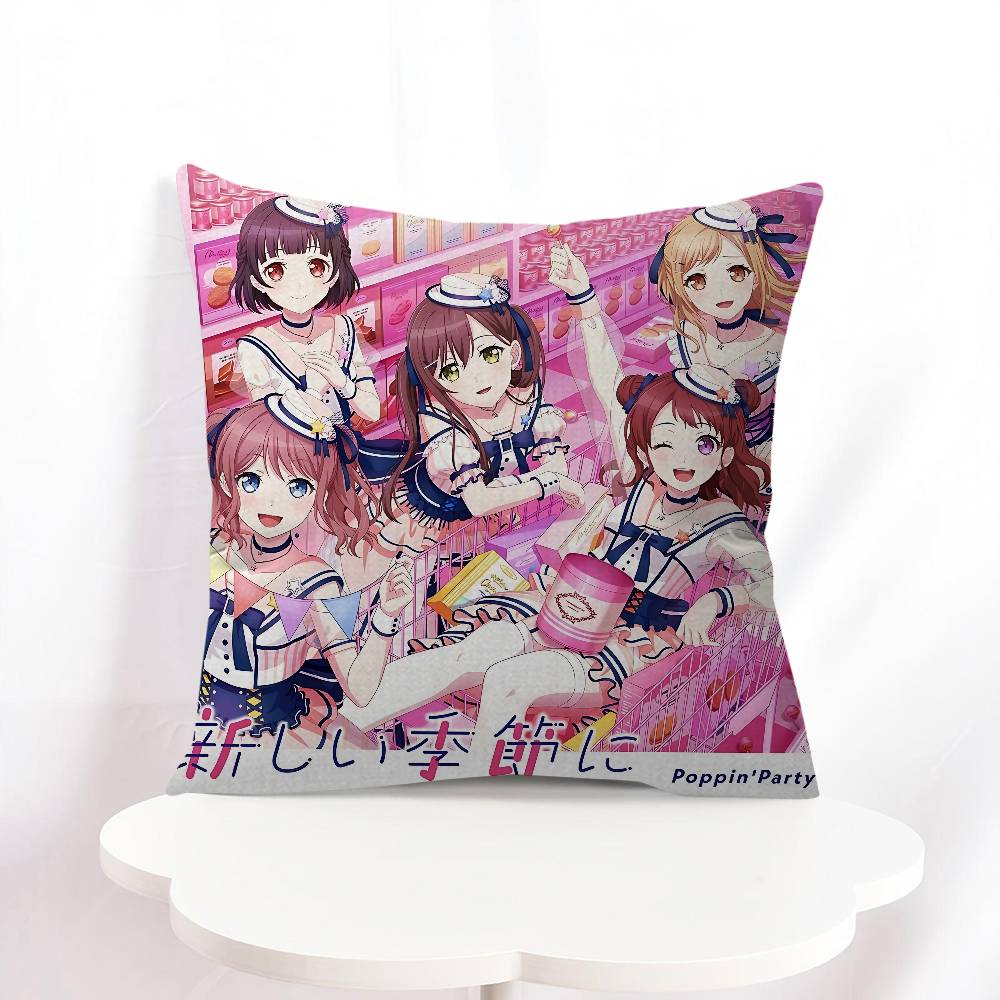 P-Poppin Party Anime Pillow Gifts Home Office Furnishings Bedroom Sofa Car Cushion Cover Case 45x45cm