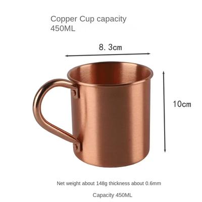 450 ml 16 oz Edelstahlbecher Langlebige kupferfarbene Bierkrüge Kaffeetasse Milchtasse Kupfer Cocktail Whiskeyglas Trinkgeschirr