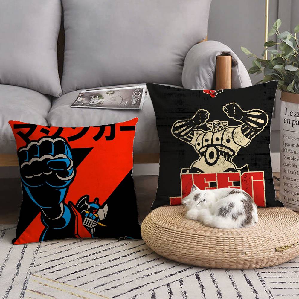 Cartoon Robot G-Goldorak M-Mecha Pillow Case Square Pillow Bedroom Sofa Leisure Comfort Cushion Car Living Room Home Decoration