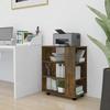 VidaXL Rolling Cabinet Smoked Oak 60x35x75 Cm Engineered Wood815966