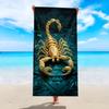 Telo e Tappetino da Spiaggia in Microfibra Extra Large, Stampa Scorpione Dorato, Super Assorbente Asciugatura Rapida per Piscina Yoga Campeggio Viaggio