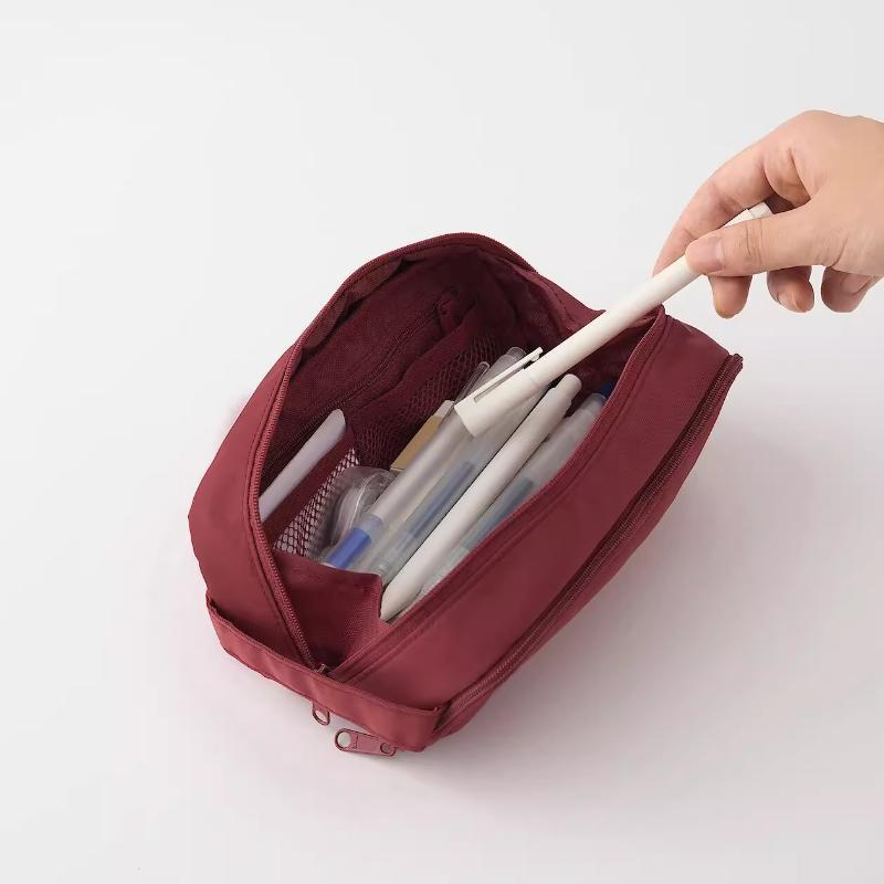 Double Layer Cosmetic Bag Travel Makeup Organizer Large Capacity Toiletry Bag Multifunction Pencil Case Brush Holder