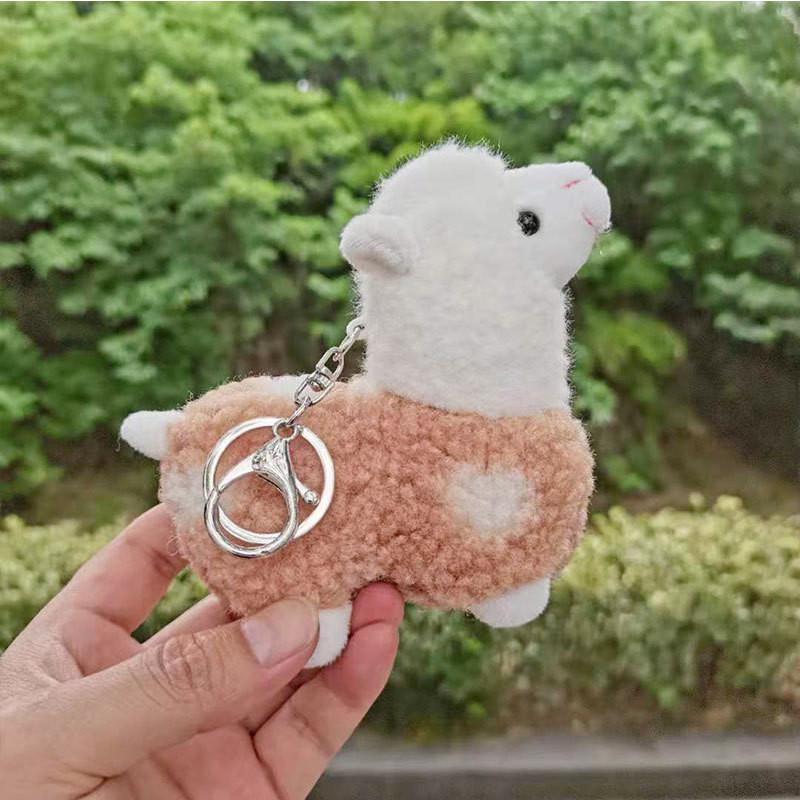 Lovely Alpaca Miniature Plush Toy Keychain For Kids Backpack Or Keyring Use