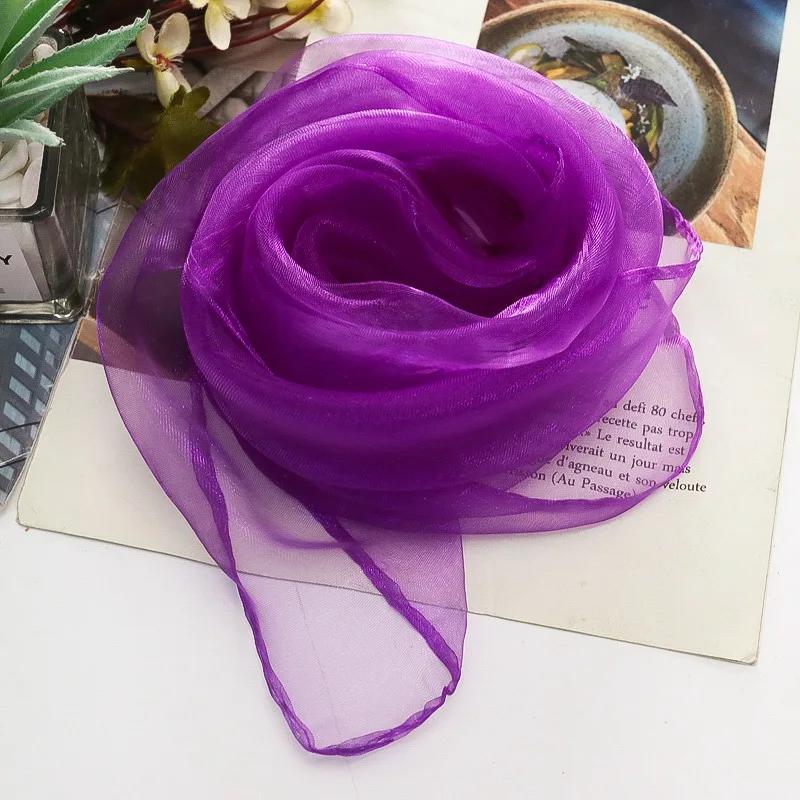 60X60cm Colorful Girl Gymnastics Square Scarf Movement Rhythm Band Scarves