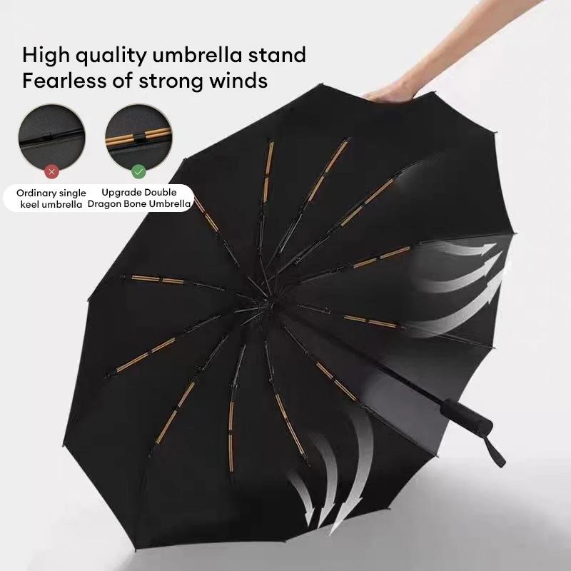 24-Bone Umbrella - Multiple Stay Protected in Any Weather with This Fully AutomaticColors Available