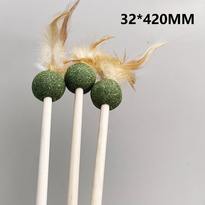 

Catnip Ball with Feather Cat Teasing Stick Toy for Indoor Cats, Feather Kitten Toys for Cats, Encourages Active Play & Wellness 1 Piece