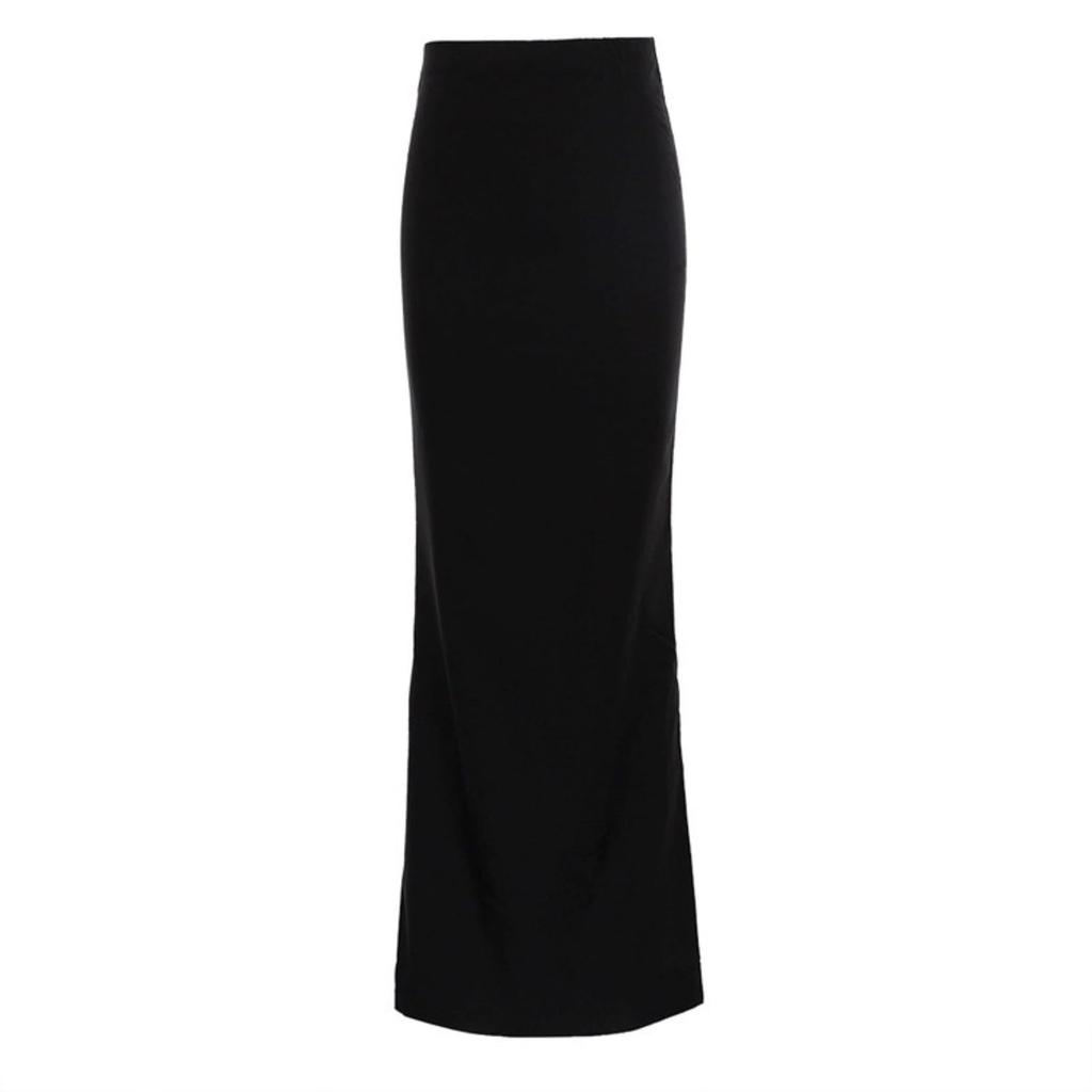 Nestkanina Maxi Solid Perfect for SKT033 Skirt, Beautiful, Long, Simple, Tight-Fit, Stylish, High-Waisted, Length, Feminine, Black, Leg-Lengthening,