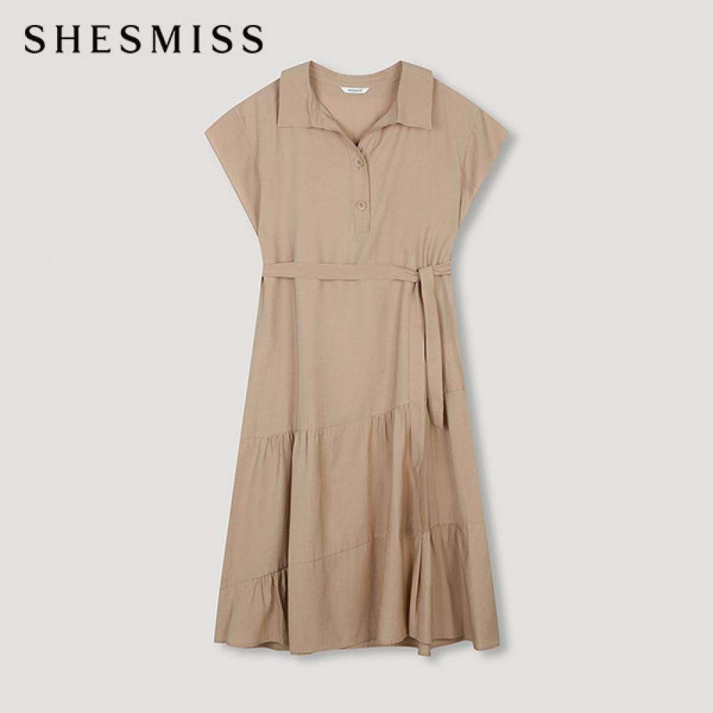 

She S miSS Diagonal Shirring dreSS Swwopn22150 Be beige/55