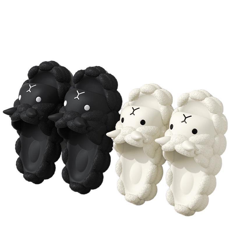 Women's Cute Sheep Slippers: Non-Slip, Cozy Indoor/Outdoor Footwear with Unique Step-on-Feeling Sandal Design.