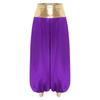 Womens Hippie Harem Pants Magical Lantern Style Metallic Shiny Patchwork Design Arabian Princess Costume