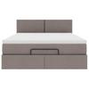 Ottoman Bed with Mattress Taupe 140x190 Cm Fabric