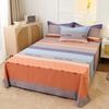 Simple Geometric Pattern Bed Sheet Set 100% Cotton Skin Friendly Flat Sheets with Pillowcase Thickened Queen Size Bedding Set