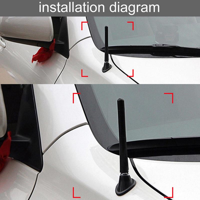 Car Roof Antenna Carbon Fiber 8cm Short Stubby Mast Antenna For VW Polo Passat B5 B6 B7 B8 CC GOLF Vento Arteon