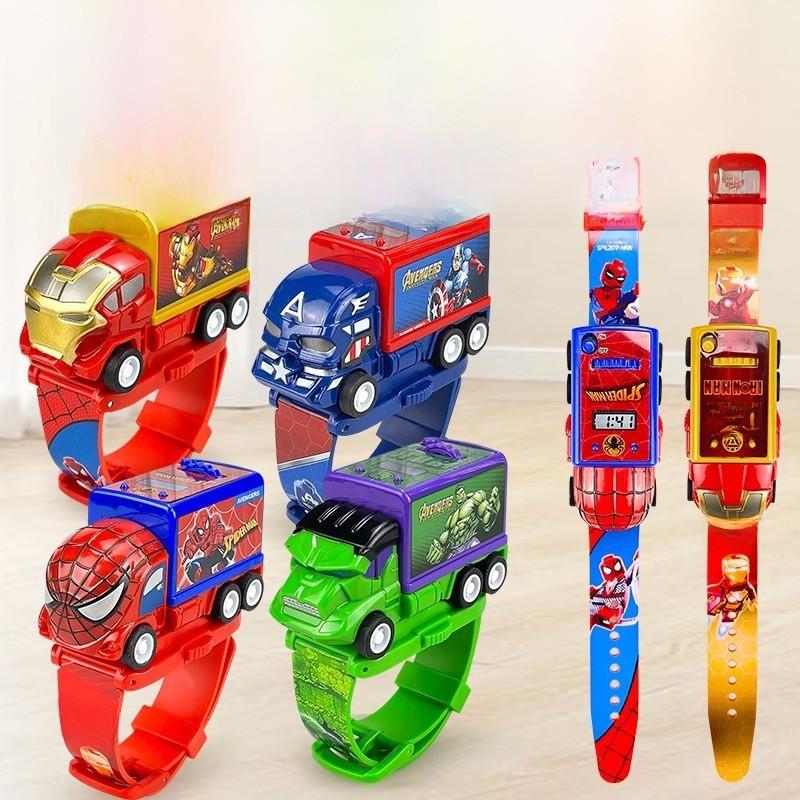 Reloj de Proyección Electrónico de Juguete para Niños de Spider Man Con Pantalla de Hora Para Juego Interactivo