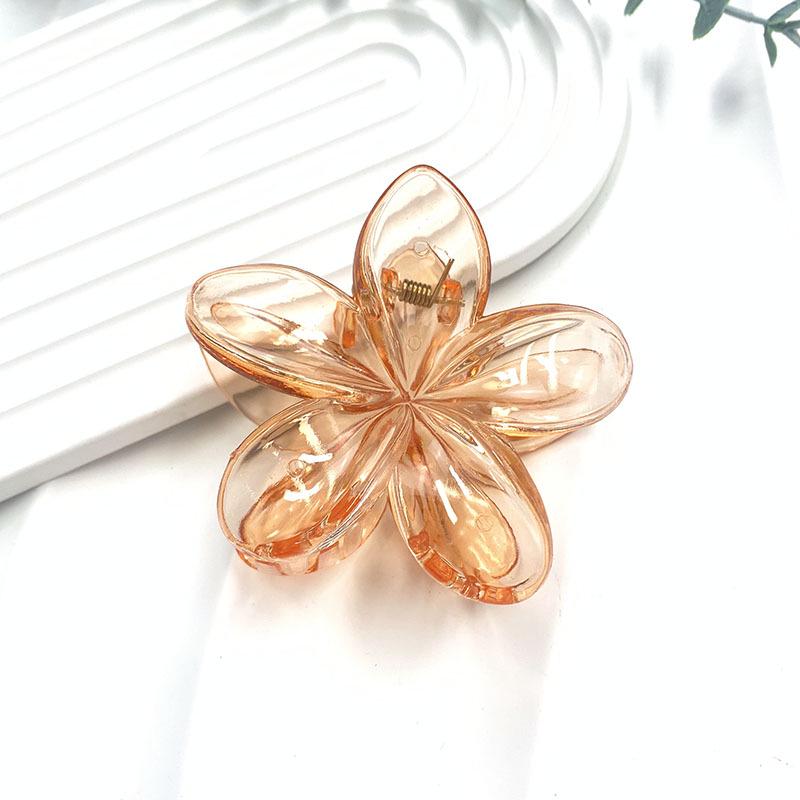 Retro Colorful Frangipani Flower Hair Claw Clip for Women