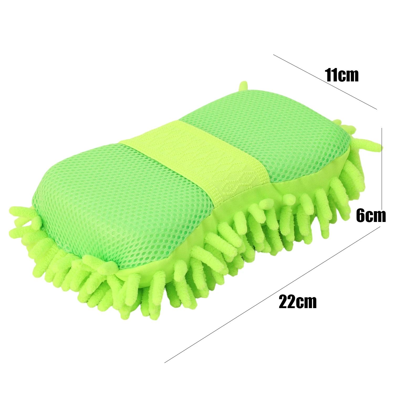 

Car Care Detailing Brushes Washing Towel Auto Gloves Styling Microfiber Car Washer Sponge Cleaning Green Accessories