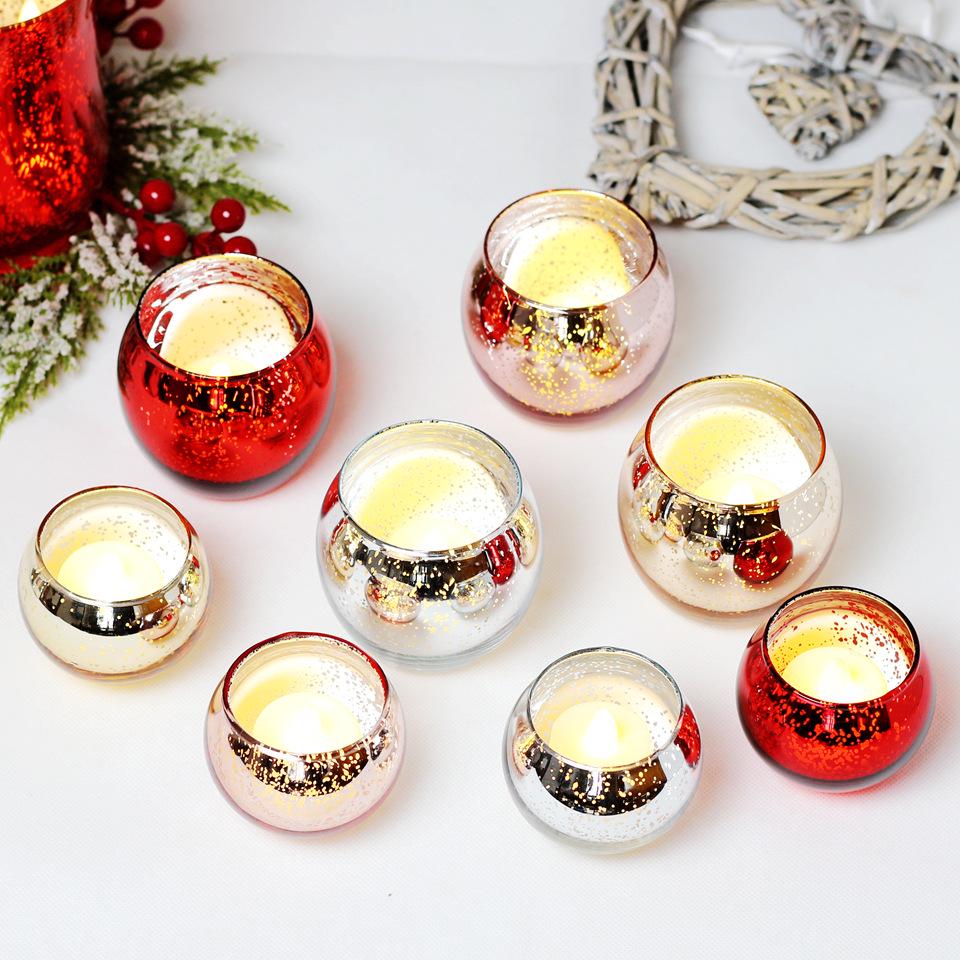 Electroplated Glass Scented Candle Holder - European & American Holiday Design