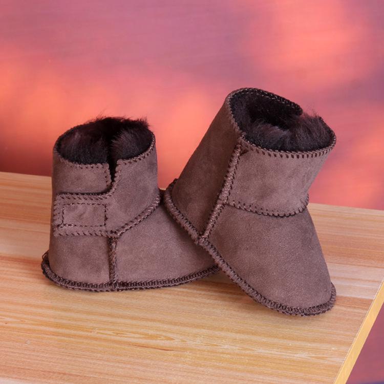 Soft Sole Sheepskin Fur Baby Shoes, Warm Cotton for Boys & Girls, 0-12 Months, Pre-Walker Winter Footwear