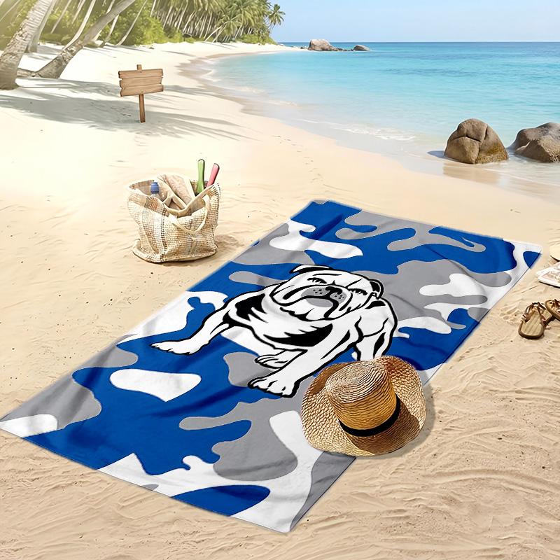 bulldogs Printed Quick Dry Beach Towel Super Absorbent Soft Lightweight Bath Towel for Pool Summer Travel