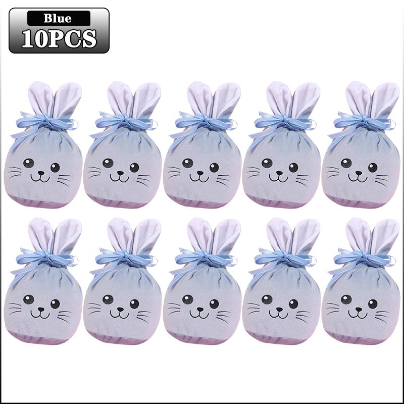 Easter Bunny Drawstring Gift Bags with Bunny Ears for Kids Holiday Party Favor Easter Rabbit Gift Bags and Holiday Decorations