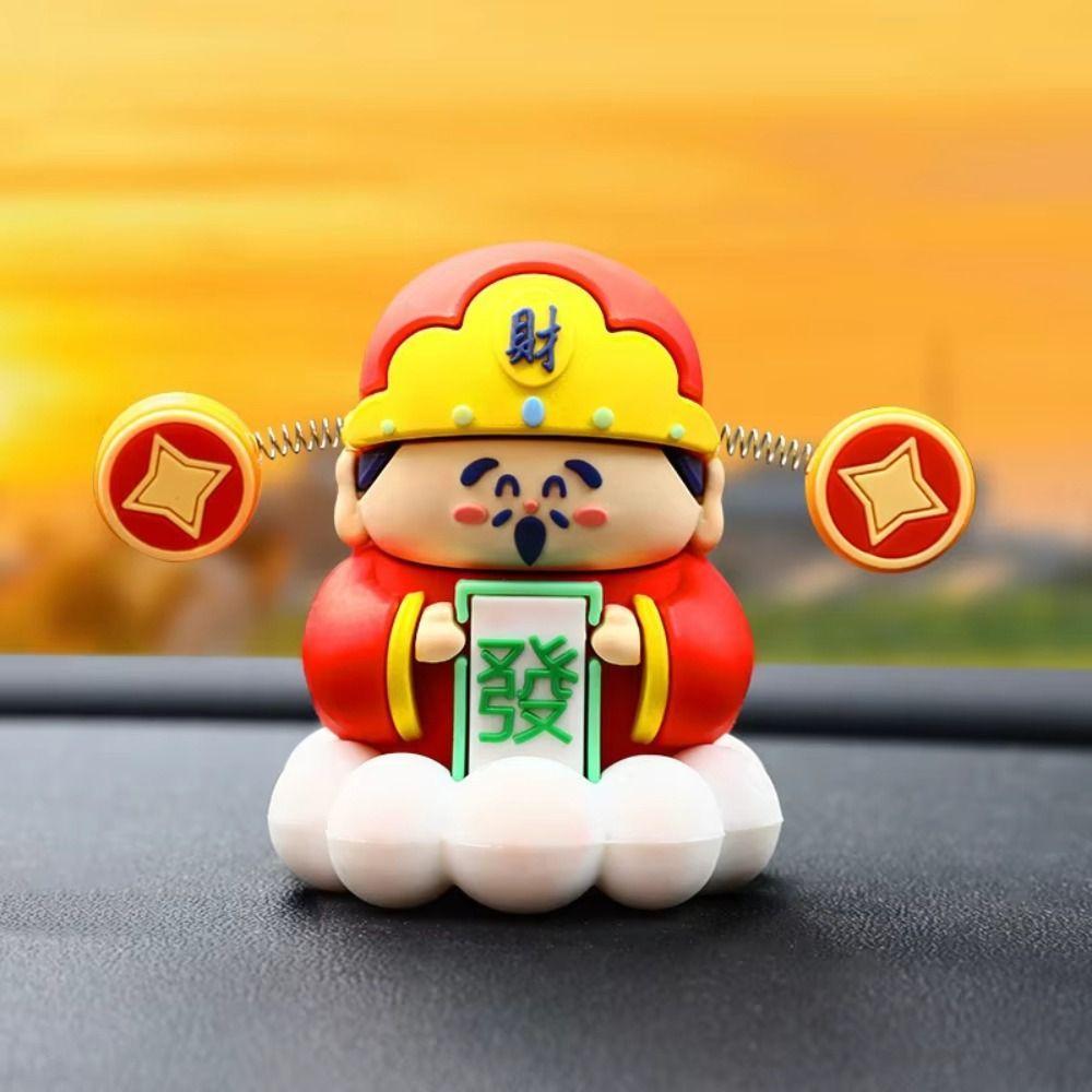 Creative God of Wealth Decoration Cartoon Car Ornaments Mini God of Wealth Mascot  Home