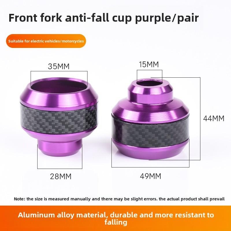 2Pcs Universal Motorcycle Wheel Protection Crash Pad Protectors Alloy Motocross Falling Front Fork Slider Shock Absorption Cups