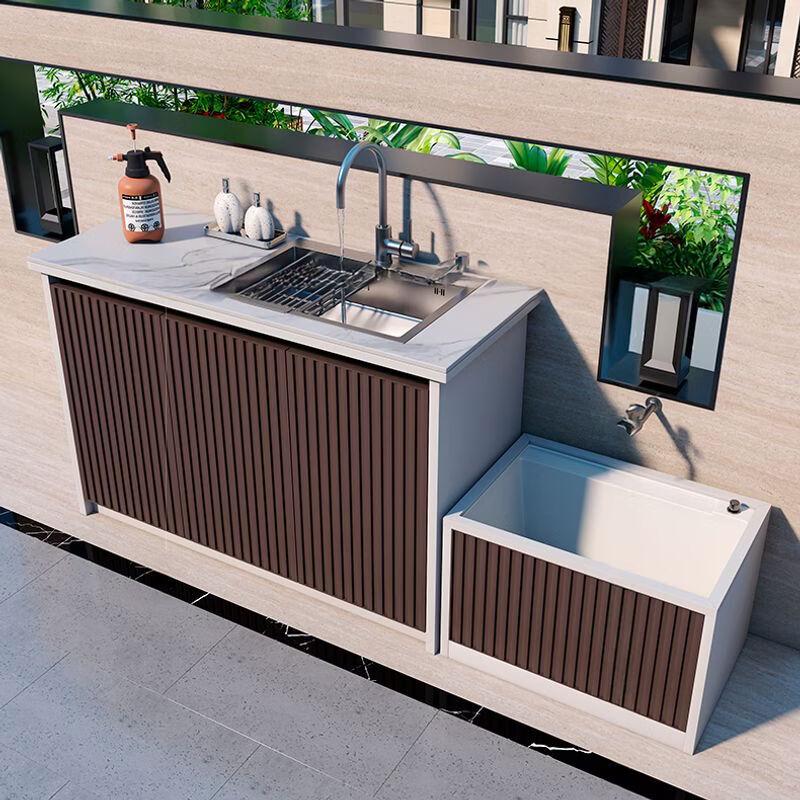 Зовнішня алюмінієва раковина та мийка для швабр в комплекті