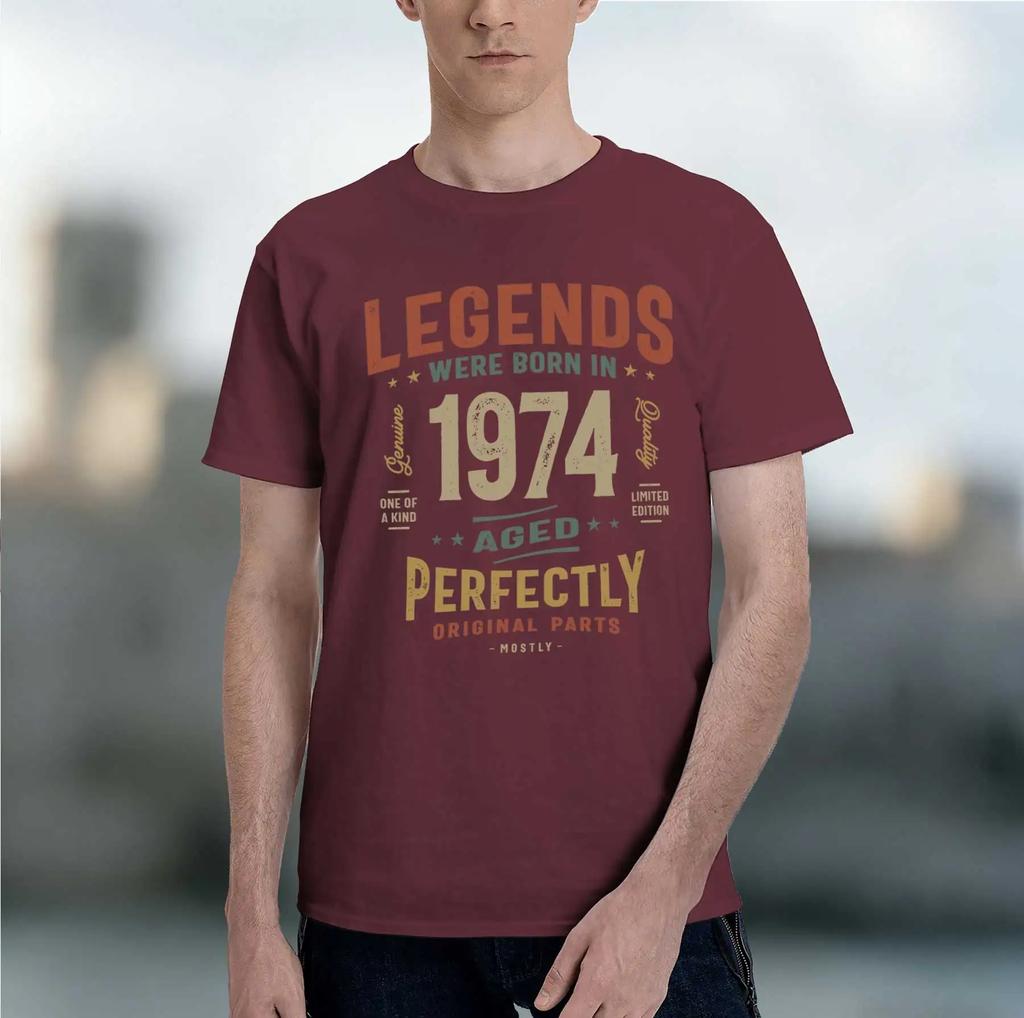 Legenden 1974 Perfekt 2026 Neue Mode Schwergewicht Heißer Verkauf Retro Bedrucktes Muster Lustiges Rundhals-T-Shirt für den täglichen Komfort
