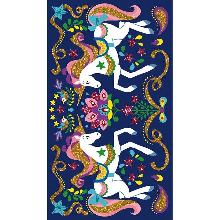 Jeu créatif - janod - atelier du calme paillettes - décoration licornes - paillettes colorées - mixte