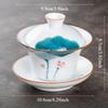 150ml Ceramic Hand-painted Tea Cup Non Hot White Porcelain Sancai Tea Bowl Underglaze Color Covered Bowl Drinking Utensils