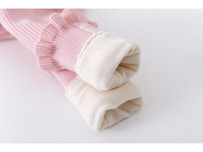 2023 Baby Girl Beaded High Neck Fleece Lined Sweater Shirt
