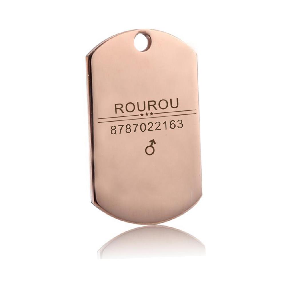 Gravură Gratuită Etichetă ID Animal de Companie Oțel Inoxidabil Etichete Nume Câine Pisică Accesorii Guler Pandantiv Personalizat, Argintiu Auriu Aur roz Negru